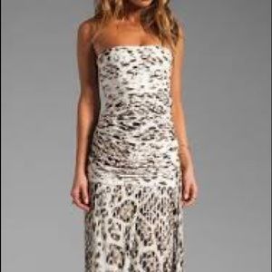 Halston Heritage Strapless Pleated Gown